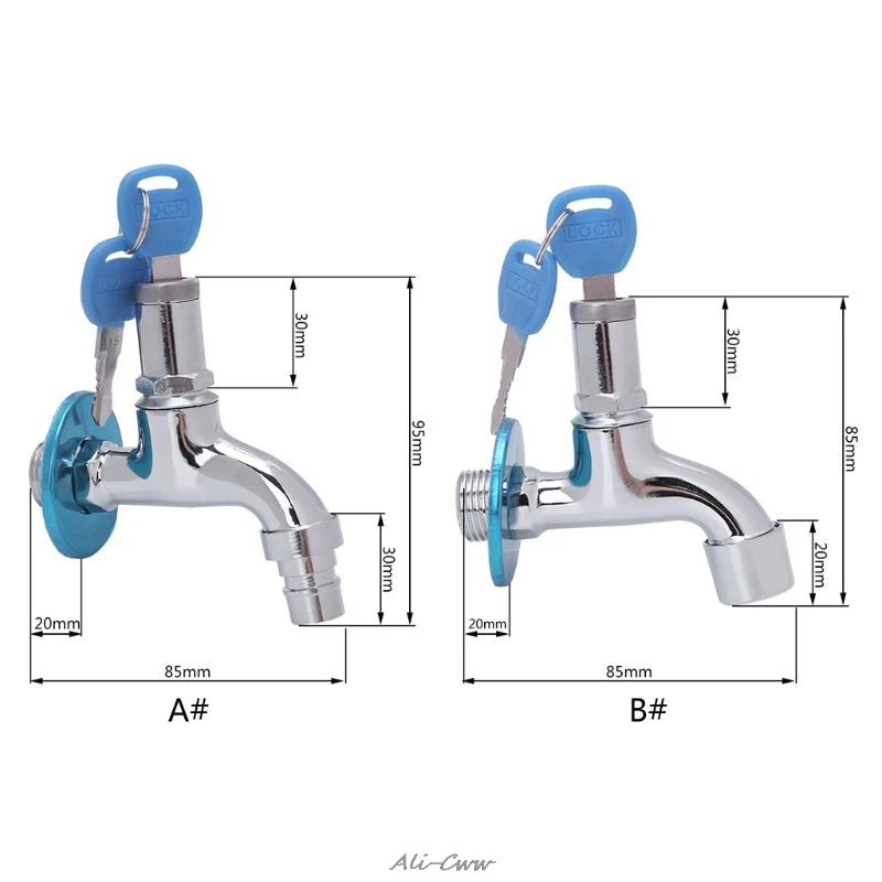 

Outdoor Anti-theft Sink Faucet With Lock Key Single Handle Lockable Household Washing Water Tap