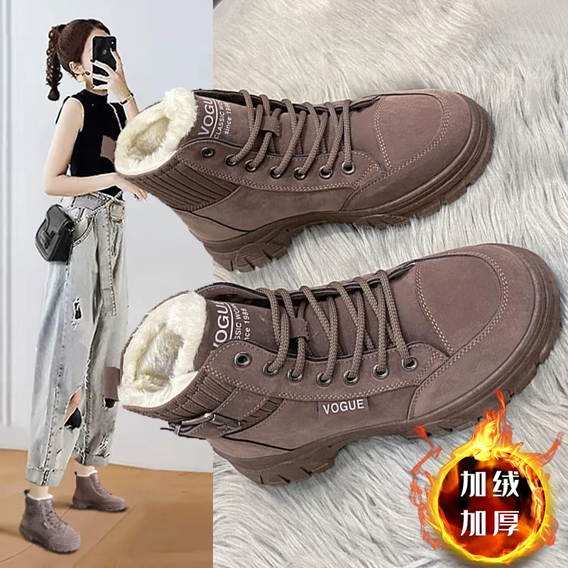 

Snow boots women running shoes 2021 winter women sport walking shoes warm cotton shoes comfortable Martin shoes zapatos mujer
