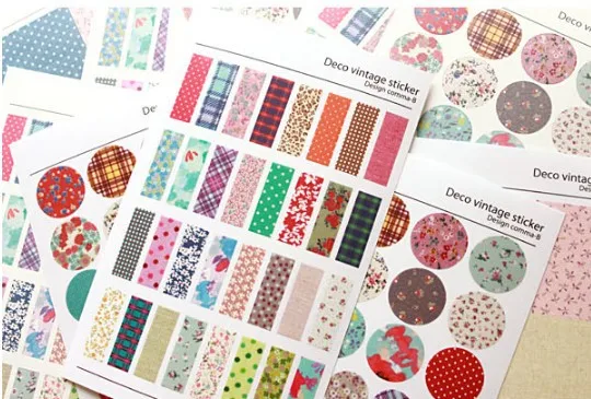 

Scrapbooking stickers self-adhesive deco vintage sticker paper Translucent stationery/sticky notes/Decoration 6 sheets/1 set