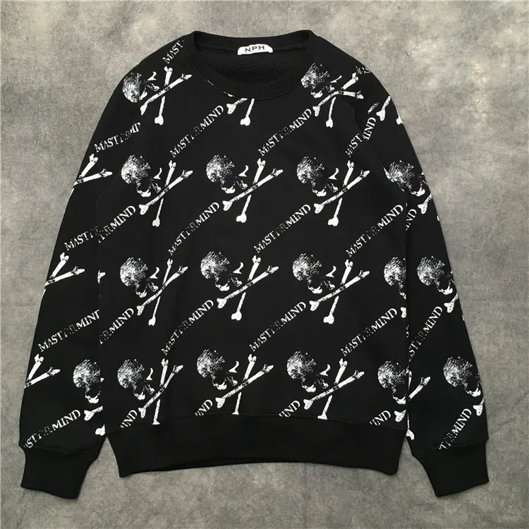

New Arrival Men Bone Skull Head Mastermind Hoodies Hoody hooded Sweatshirts velvet Cotton Drake Thick Fleece Street Hip hop #c43