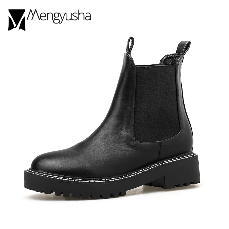 Утепленные на толстой подошве пинетки mujer зимние женские эластичные низком