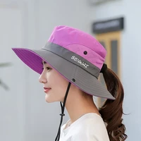 sun hats for women summer wide brim uv upf ponytail outdoor hunting fishing hiking hat women