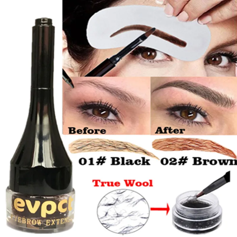 Крем волокно для наращивания бровей 3D гель кисть карта красоты|Средства роста