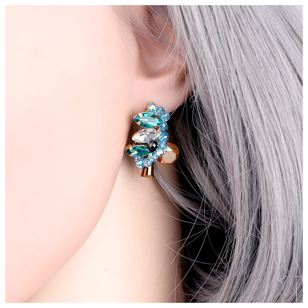 Женские серьги гвоздики в виде рождественской елки|Серьги-гвоздики| |