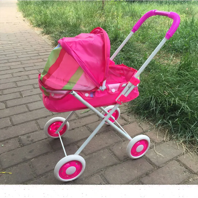 Only the small car Складная детская коляска с большим колесом, набор игрушек для ролевых игр, детская железная тележка для девочек, игровой домик, игрушки, тележка для кукол - Цвет: Only the small car