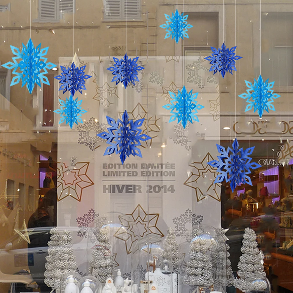 6 шт. 3D висящая Снежинка Кулон украшения Для Новогодняя вечеринка праздник