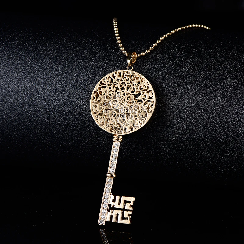 Женская цепочка на свитер ювелирное изделие из циркония ААА с медальоном и