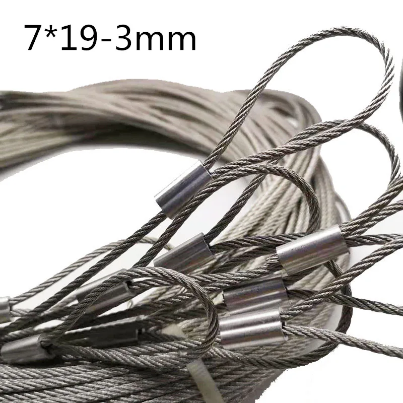 10M/20M/30M/40M 3mm Diameter 7X19 Construction 304 Stainless steel Wire rope Alambre Softer Fishing Lifting Cable