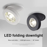 black foldable surface mounted led downlight recessed ceiling light cob spot light