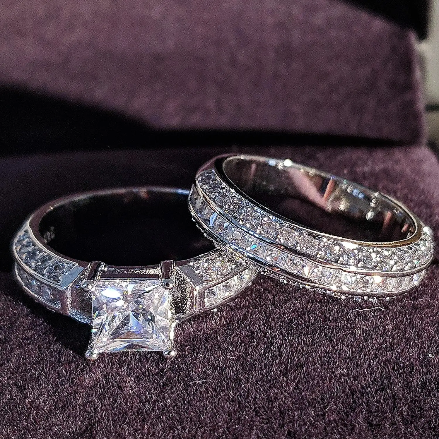 Женский комплект свадебных колец из серебра 925 пробы R5174 | Украшения и аксессуары