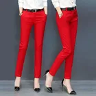 Брюки-карандаш женские офисные однотонные, повседневные Прямые Формальные штаны, уличная одежда, размера плюс, 4XL