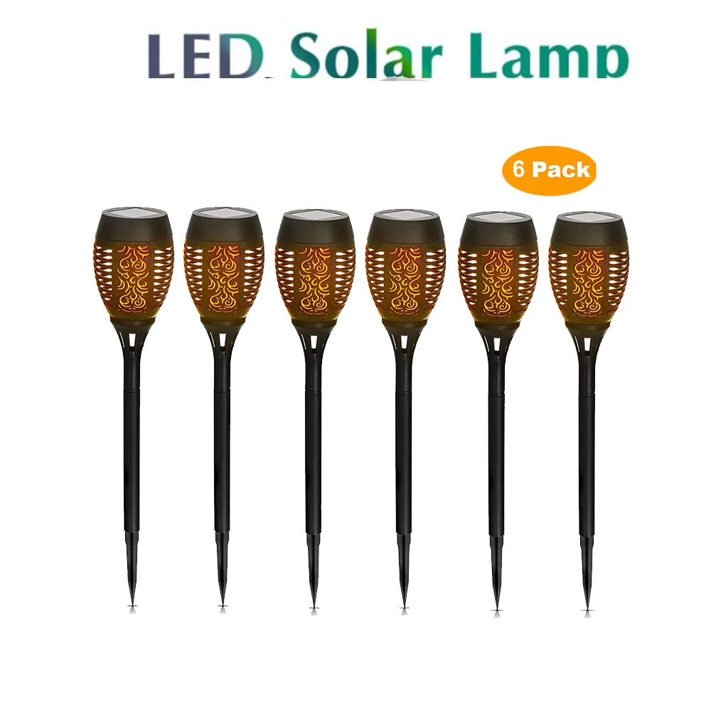 

6 pcs Solar Flame Flickering Garden Lamp Torch Light IP65 Outdoor Spotlights Landscape Decoration Led Lamp for Garden Pathways