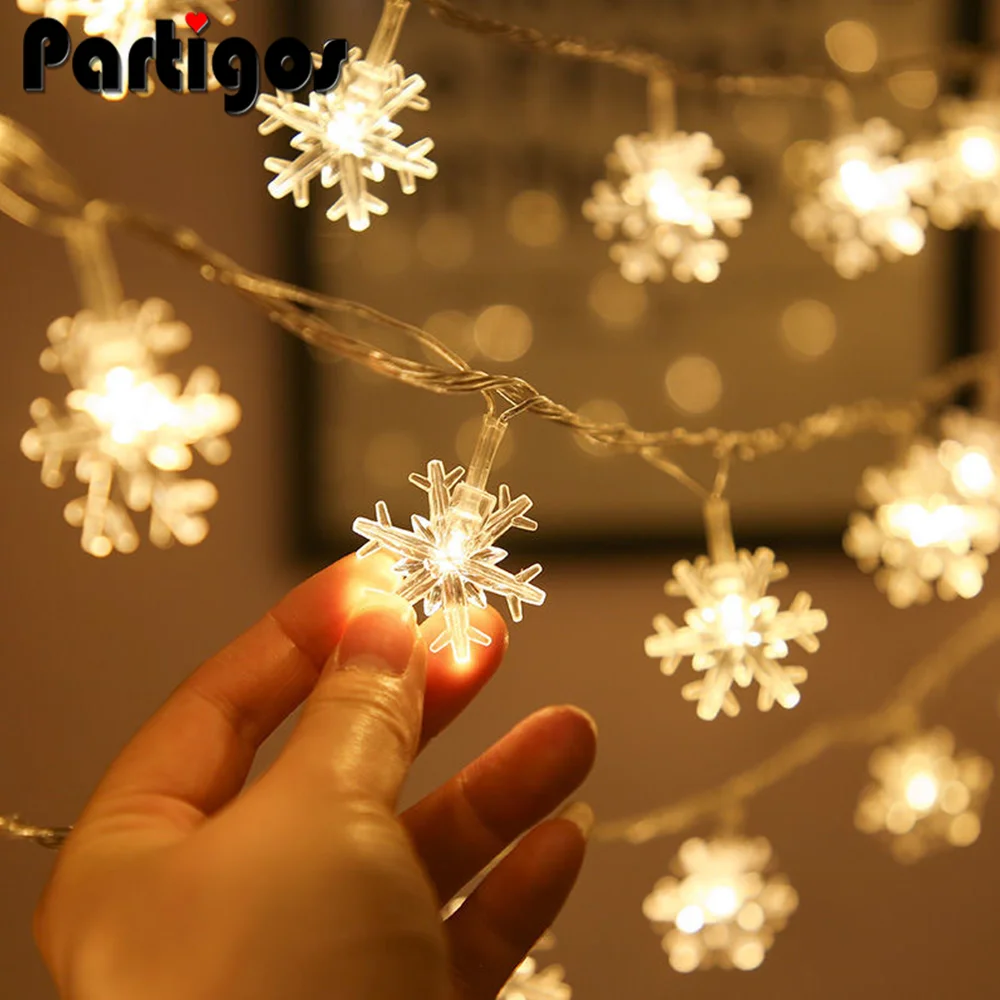 

2020 Christmas Lighting Snowflake Light String 2M20 Christmas Tree Decoration Christmas 2021 New Year Gift Home Decoration