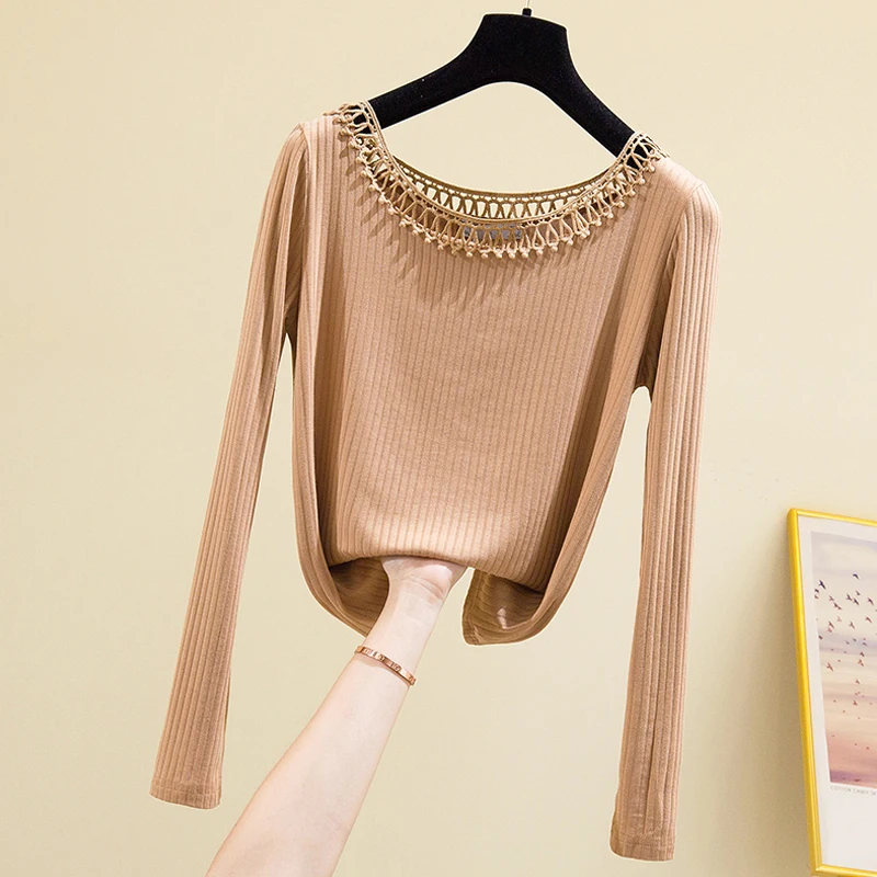 

Блузка для женщин Blusas Mujer De Moda 2021 с длинным рукавом с О-образным вырезом горловины, блузка, женская рубашка, топ, женская одежда Blusa Camisas Mujer E130