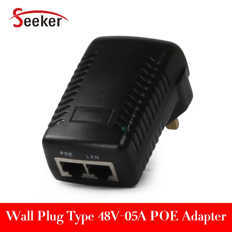 DHL Free Shipping 100pcs/lot PoE Adapter 48V0.5A PoE Injector Ethernet Power Switch 24W for CCTV Security IP cameras System