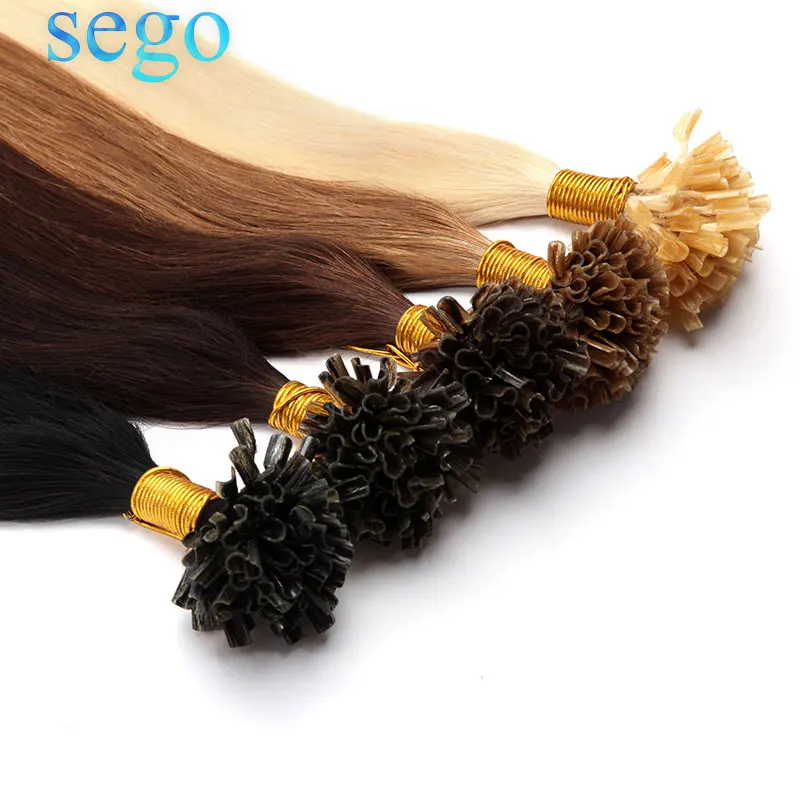 SEGO 1"-24" 0,5 г/локон прямые чистые и фортепианные кератиновые человеческие не Реми fusion волосы для ногтей u-образные накладки предварительно склеивающиеся волосы на Capsuel 100 шт 50 г