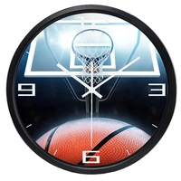 surfing wall clock for sport ski football basketball rugby quality metal glass living room bedroom silent clock