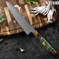 xituo damascus chef knives 8 5 inch japanese vg10 steel ultra sharp blade cook knife meat vegetable fruit slicing kitchen knife