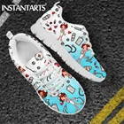 Женские сетчатые кроссовки INSTANTARTS, милые Мультяшные кроссовки с принтом медсестрыдоктора, легкая обувь на шнуровке, 2020
