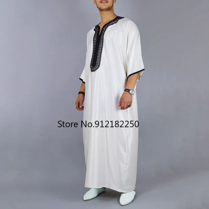 2021 Men's Long Sleeve Printed Robe Arab Men's Large Size Long Shirt Dashiki Men's Casual Robe African Mens Ethnic Fashion Shirt