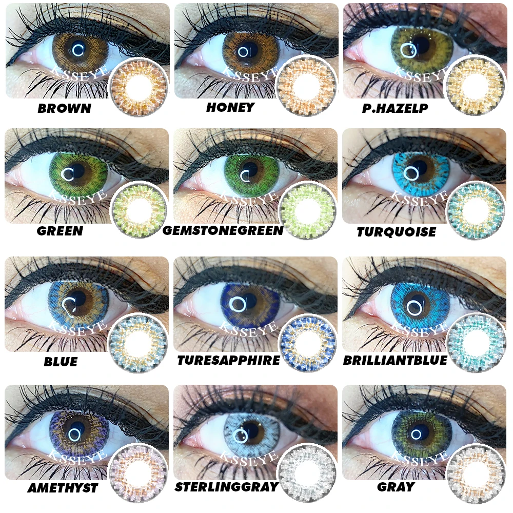 Контактные линзы KSSEYE для глаз 3 цвета | Красота и здоровье