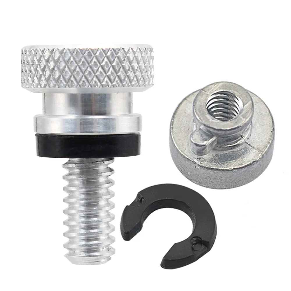 Черная хромированная мини задняя сиденье на крыле винт Серебряная гайка