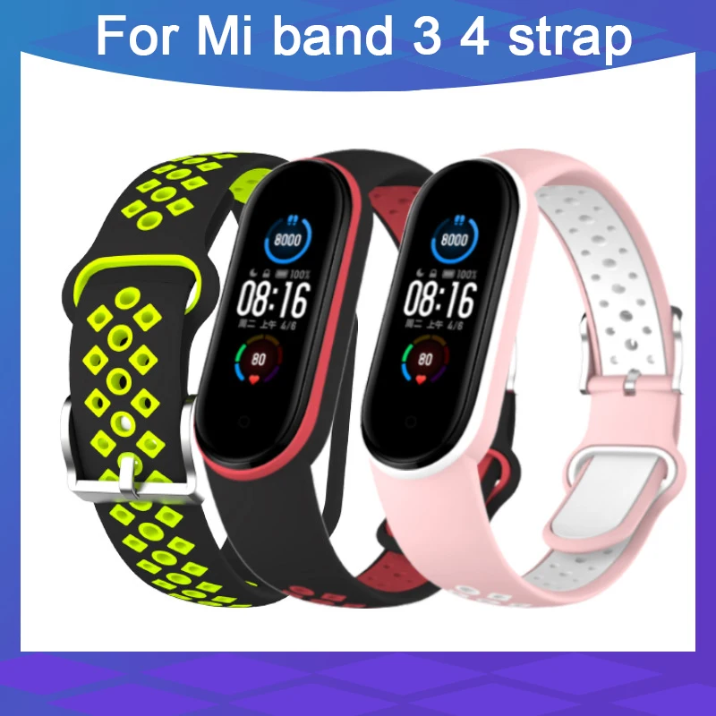 

WaterProof Lightweight Ventilate TPU Wrist Strap Wristband Bracelet For Xiaomi Mi Band 3 4 straps xiaomi my band 4 5 Watchband