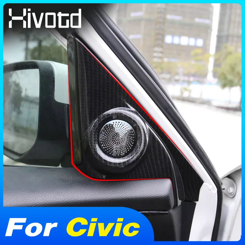 

Hivotd внутренняя треугольная Крышка для автомобильного окна динамика декоративные наклейки Защита интерьера автомобиля аксессуары для хонд...