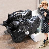 fashion trend 2021 new fall winter plus velvet children shoe warm thick casual shoes kids boys girls houndstooth print sneakers