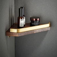 wall mounted corner storage rack walnut wood bathroom shelf home organization and storage triangle shelves bathroom accessories