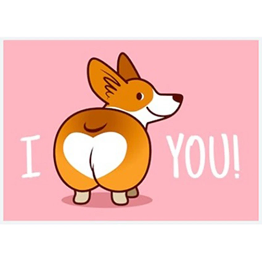 Милая улыбающаяся вельсская корги собака флаг на День святого Валентина 3x5 футов