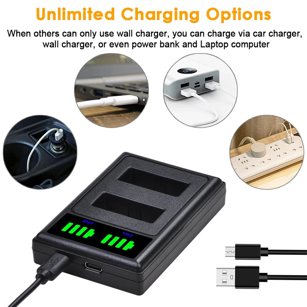 LP E12 LPE12 1080 мАч литий ионный аккумулятор + двойное зарядное устройство USB со