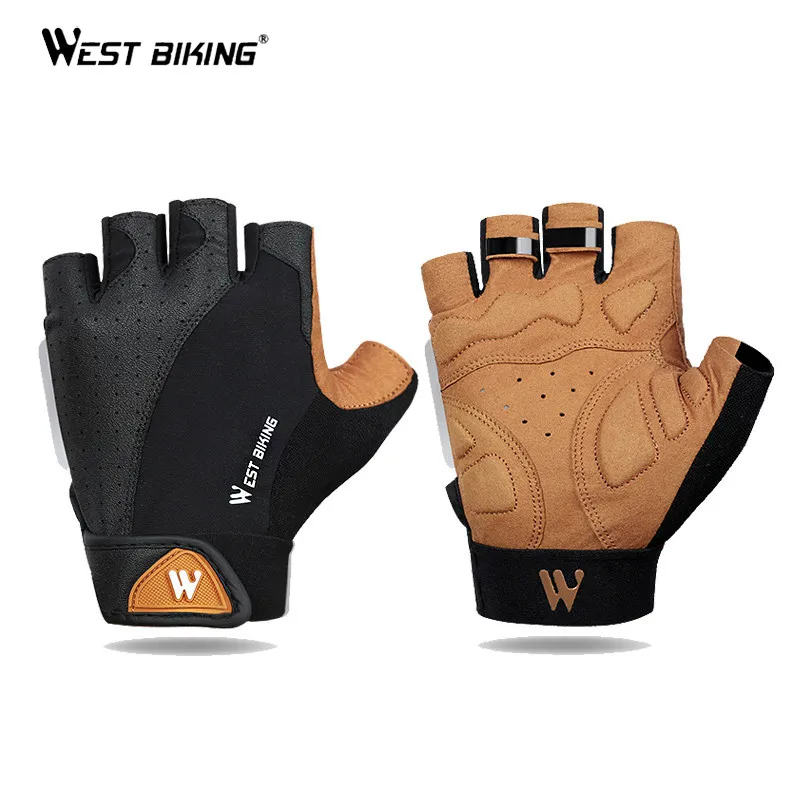 

WEST BIKING Cycling Gloves Summer Sports Anti-sweat Bicycle Gloves For Men Women Anti-slip Breathable Half Finger Bike Gloves