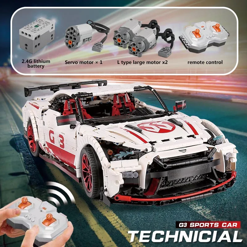 3408 шт MOC творческая серия Moc Technic GTR GT3 скоростной гоночный спортивный автомобиль