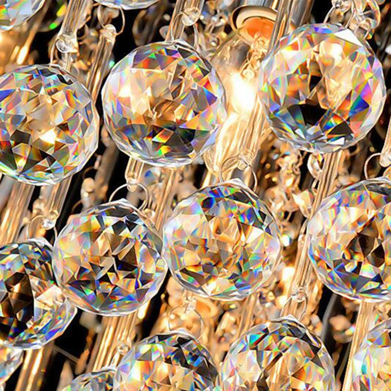 

YSN Hot sales round flushmount K9 crystal chandelier modern minimalist LED lamp living room Bedroom Chandeliers