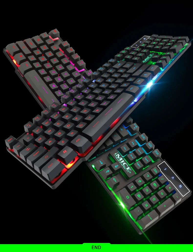 Игровая клавиатура и мышь проводная с подсветкой игровая для ПК