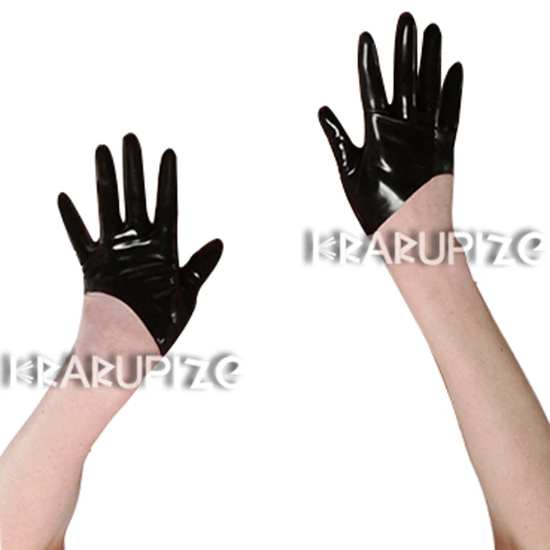 Черное сексуальное мини-латексные перчатки с неправильной резки резины варежки ST-0061 от AliExpress RU&CIS NEW