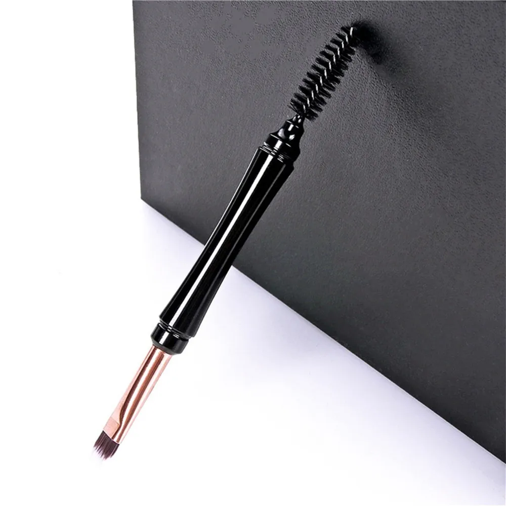 Профессиональный 1 шт. двойной головкой макияж кисть для бровей гребень тени глаз