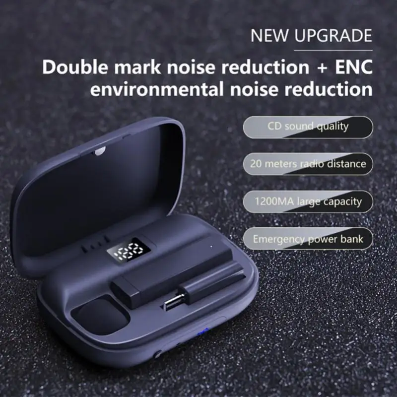 

M10-B Wireless Microphone Clip-on Lapel Lavalier Mic For IPhone Android Phone Stereo HiFi Sound Mic With YouTube Facebook Vlog