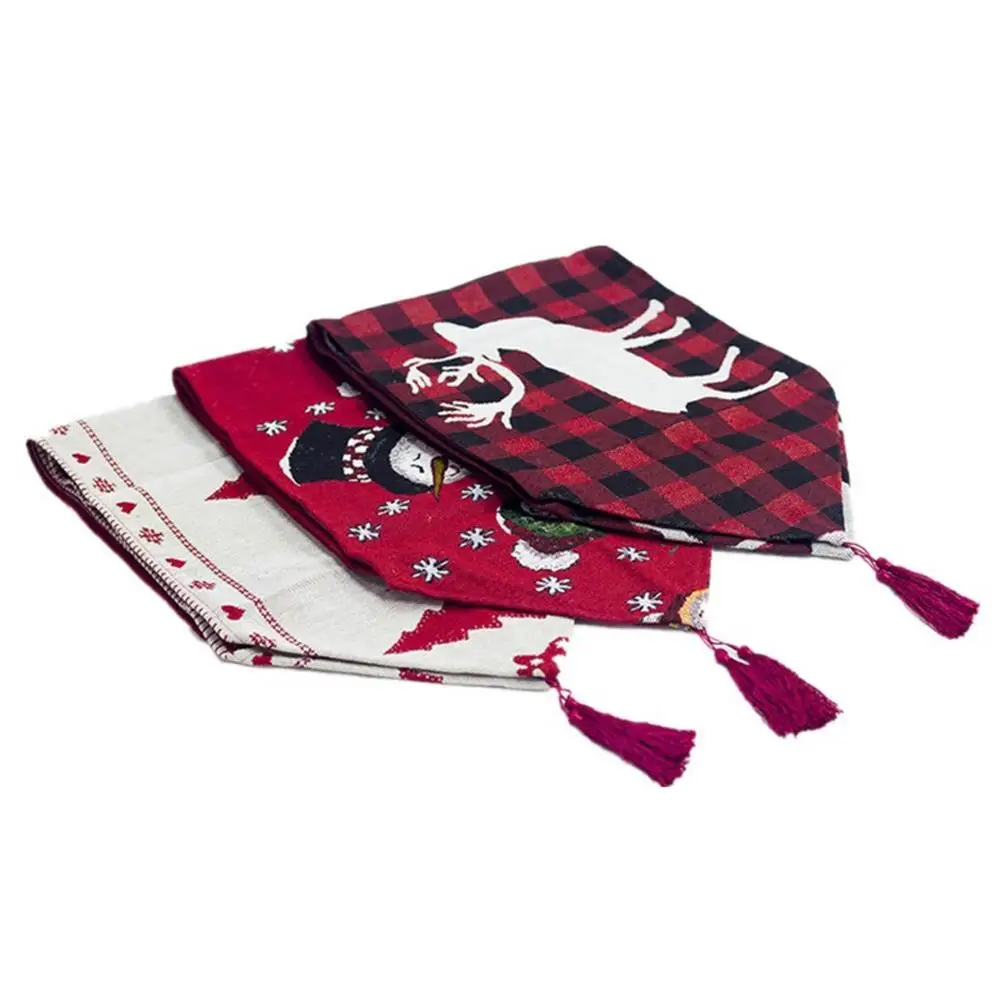 

Christmas Table Flag Christmas Table Runner Christmas Tablecloth Elk Printed Linen Beautiful Atmospheric Hotel Livingroom