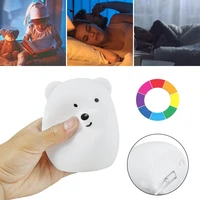led night light 9 colors remote control baby children cute cartoon mini bedside desk night lamp usb rechargeable room decoration