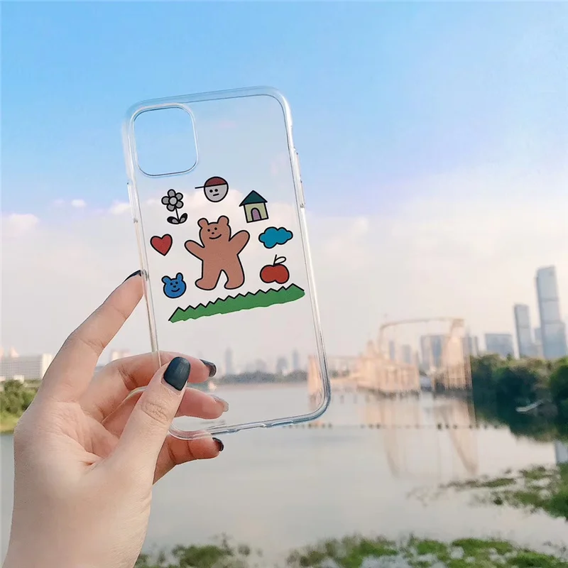 Korean phone case cartoon bear for iphone 11 Pro Max xs max xr x cover 6 6s 7 8 plus funda Charlie soft silicone tpu |