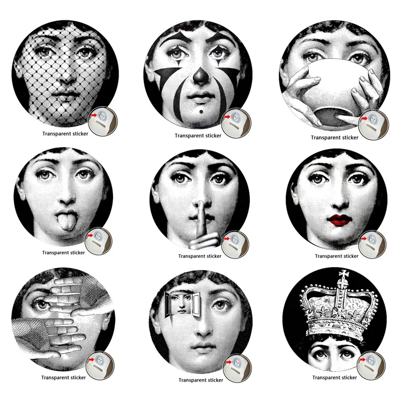 Милан Италия дизайнер fornasetti таблички узор обои разделенные картины настенные наклейки DIY Украшение стены 8 дюймов - Цвет: 19