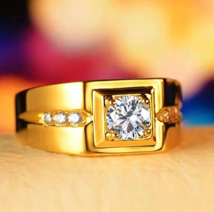 

Love The New 2021 Men Quit Good Temperament Of Sell Like Hot Cakes Jewelry Gold Domineering Square Diamond Ring Fashion Rings