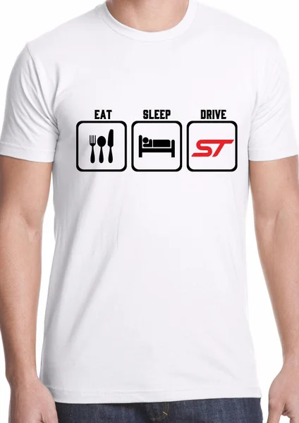 Мужская футболка Ford ST Focus Fiesta автомобиль хит продаж Cosworth Eat Sleep Drive Drift Gift | одежда