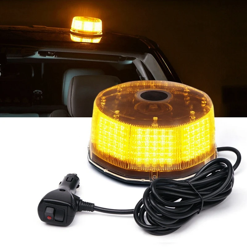 

Amber 240 LED Strobe Beacon Light Rotating Emergency Warning 14 Flash Patterns