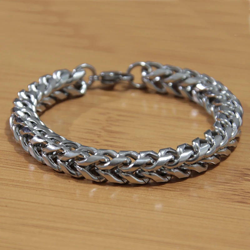 Минималистичный мужской браслет из витой цепи в стиле панк нержавеющей стали