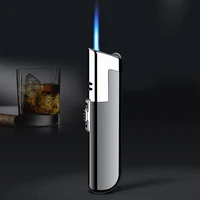 outdoor windproof metal gas grinding wheel lighter 1300c blue flame mini butane flint lighters cigarette cigar lighter gift