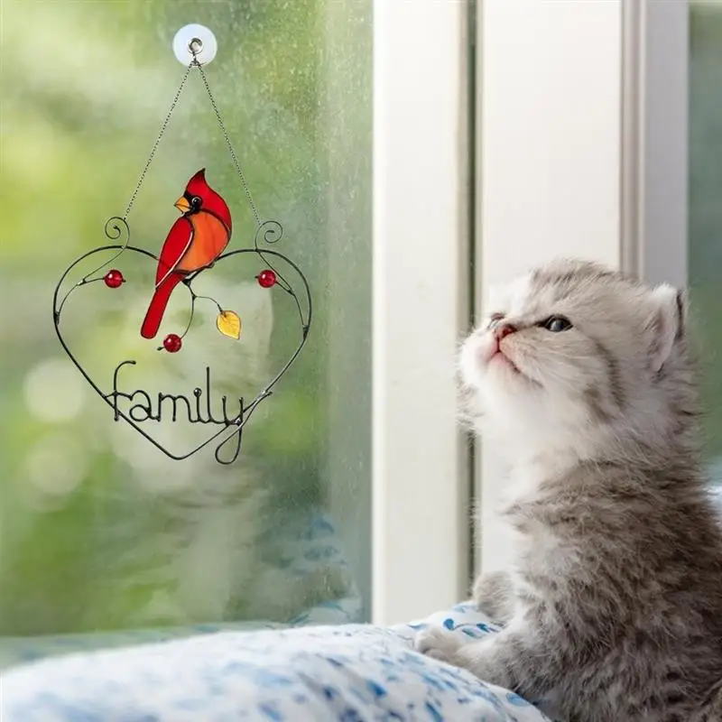 

Stained Window Panel Hanging Bird Ornaments Room Window Suncatcher for home decoration accessories