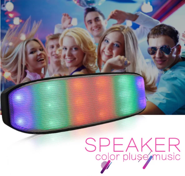 Портативный Мини светодиодный свет HD объемный звук Bluetooth Динамик Поддержка FM